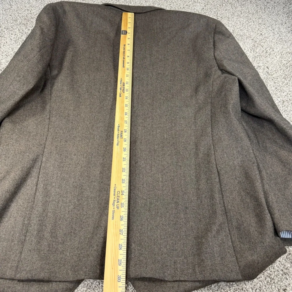 Saks Fifth Avenue Mens Gray 100%‎ Wool Slim Fit Two Button Blazer Sport Coat 46R